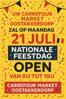 Nationale feestdag maandag 21 juli
